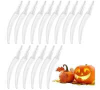16 piezas de decoraciones de dientes de calabaza de Halloween, dientes de calabaza falsos de plástico de Halloween, kit de decoración de colmillos de calabaza con dientes de monstruo de Halloween