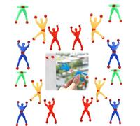 16 piezas de Stick Man, juguetes especiales de silicona Stickman con manos pegajosas, juguetes elásticos para bolsas de fiesta, juguetes de relleno de bolsas de fiesta, multicolor para escaladores de
