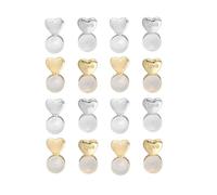 16 Piezas de Tope de Silicona para Pendientes con Forma de Corazón,Levantadores de Pendientes para Pendientes y Tachuelas Pesados,Reemplazo Seguro de Cierres de Pendientes (Plata y Oro)