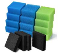 16 Piezas Esponja Filtro Acuario Compatibles con Filtro Juwel Bioflow M/3.0, Set de Filtro Esponja Acuario que Incluyen Carbón/Biológico/Grueso/Fino, Quita-Nitratos para Acuarios para Filtros Juwel