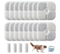 16 Piezas Filtros Fuente Gatos, Filtros De Fuente con 4 Mangueras, Con resina y Carbón Activado, Adecuado para 2,5 Litros de Fuente para Mascotas