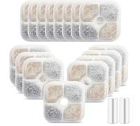 16 Piezas Filtros Fuente Gatos y 2 Mangueras, Filtro Fuente para Gatos para Catit, Sistema de Triple Filtrado de Carbón Activo, Resina y Tela no Tejida, Filtro Fuente Gato