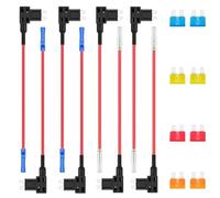 16 Piezas Fusibles de Circuito Set, Portafusible Coche Cuchilla Estilo de Adaptador, Fusibles Piggy Back y Add-A-Circuit Fusible Titular, Fusibles de Cuchilla Estándar para Camiones Automóviles Barcos