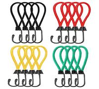 16 Piezas Gancho de Cuerda Elástica para Tienda Gancho para Tienda de Campaña Tensor de Goma Cinturón de Fijación Accesorios para Toldo de Camping con Cordón