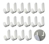 16 Piezas Ganchos Adhesivo Set, 6 * 3 * 1.8cm Colgador Toalla, Gagancho Autoadhesivo de Acero Inoxidable, Colgadores de Pared para Baño Aseo Cocina Oficina(Plateado)