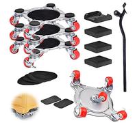 16 Piezas Juego Ruedas para Muebles Pesados, 400KG Elevador Muebles, Ruedas para Mover Muebles con Palanca y Plataforma Elevadora, para Colocar Muebles y Mover Mercancías