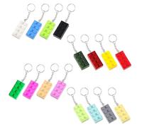 16 Piezas Llaveros de Ladrillo 16 Colores Brick Keyring Llaveros de Construcción para Colgar Llaves, Regalos De Cumpleaños