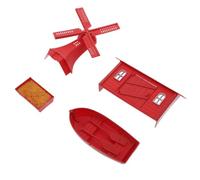 16 Piezas Modelo de Accesorios de Granja Rojo, PVC | Decoración de Escena Realista, para Tienda u Oficina, Acabado Fino y Atractivo