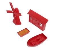 16 Piezas Modelo en Miniatura de Accesorios de Granja, Rojo | Pvc, Decoración y Montaje de Escena, Uso en Oficina o Restaurante, Estilo Realista y Fino