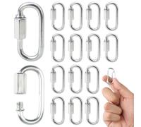 16 Piezas Mosquetón de Acero Inoxidable 304, M4 Enlaces rápidos Clip, Conectores Rápidos Galvanizados, Ebillas de Cadena de Liberación Rápida para Escalada y Montañismo