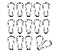 16 Piezas Mosqueton M4 Mosquetón Acero Inoxidable 304 Mosqueton Pequeño Hebilla de Resorte para Colgar Gancho Fijo 40 x 4 mm