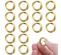 16 Piezas Mosquetón Redondo de 20mm Mosquetón de Metal Dorado Anillo de Resorte Gancho de Aleación Llavero Accesorios para Llavero Artesanal DIY