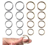 16 Piezas Mosquetón Redondo de Metal Pequeño Mosquetón O-Ring Botón a Presión Resorte Dorado y Plateado Anillo Dividido para Llavero Mochila Encanto DIY