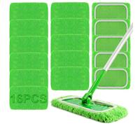 16 Piezas para Swiffer Sweeper Mopa Microfibra Repuesto Kit,para Swiffer Sweeper Almohadillas de Reutilizables, para Secos y Limpieza de Suelos Húmedos