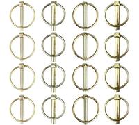 16 Piezas Pasadores de Anilla de 4 Tamaños,Surtido de Pasadores con Clip de Seguridad, Pasador redondo, para Tractor, Remolque, Camión