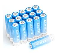 16 Piezas Pilas Recargables AA 2800mAh REACELL 1.2V Pilas AA Recargable NI-MH de 1200 Ciclos,Precargadas para los Equipos Domésticos (Baja Autodescarga)