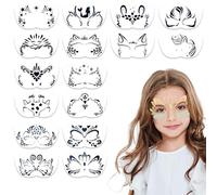 16 Piezas pochoir maquillage enfant Pegatinas Plantilla de Pintura Facial, DIY Plantillas Pintacaras Infantil, Plantillas para Pintura Corporal para Halloween Fiestas de Maquillaje Carnaval Facial