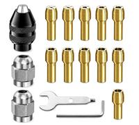 16 Piezas Portabrocas para Dremel Mini Mandril, Accesorios para Herramienta Giratoria 0.5mm A 3.2mm 4486 Portabrocas Adaptador De Cambio Rápido Para Herramientas Giratorias Eléctricas, Lijado, Corte Y