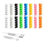 16 Piezas Protector de Cable ，Protector De Cable En Espiral de Silicona para Cables de Datos para Cargador Tipo-C Cargador Rápido Todos Los Teléfonos Cables de Carga Cable Ratón Cable USB (8 Colores)