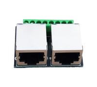 16 Piezas RJ45 Ethernet Placa de Ruptura de Terminal Hembra Dual, Placa de Conector de Paso de 3,5 mm Terminal Adaptador de Red Blindado
