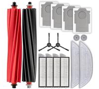 (16 Piezas) S8 MaxV Ultra Repuestos Compatibles con Aspiradora Robot Roborock S8 Max Ultra, 2 Cepillos de Rodillo, 2 Cepillos Laterales, 4 Filtros, 4 Bolsas Para el Polvo, 2 Mopas Grandes y 2 Pequeñas