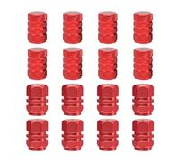 16 Piezas Tapas De Válvulas Hexagonales Roscadas para Neumáticos - Accesorios para Automóviles, Antipolvo, De Goma (Rojo)