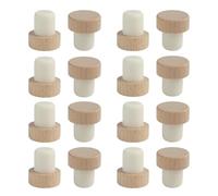 16 Piezas Tapones en Forma de T para Botellas de Vino, Cerveza y Champán, Tapones Universales Ajustables de Madera y Caucho, para Conservar la Frescura de las Bebidas