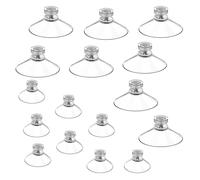 16 Piezas Ventosas Transparente Ventosas para Cristal con Tuerca Moleteada Ventosas Redondas de Plástico para Ventanas, Coche, Decoración, Mesa,Ø 32cm,Ø53 cm