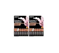 16 pilas Duracell AAA Simply (2 blísters de 8 baterías) 16 pilas mini lápiz (LR03/MN2400)