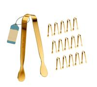 16 pinzas de hielo de acero inoxidable para vasos, pinzas de hielo brillantes, pinzas ergonómicas para hielo, fabricadas para facilitar el manejo y la limpieza