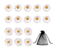 16 Pinzas Para El Cabello De Margarita Con 1 Pieza De Bolsa De Malla Con Cordón, Pinzas Para El Cabello De Flores Blancas, Lindas Pinzas Para El Cabello Para Niñas, Pinzas De Cocodrilo