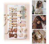 16 pinzas para el pelo para niñas con lazos y flores de mariposa, pinzas de cocodrilo totalmente forradas de 2 pulgadas y pasadores, accesorios para el cabello hechos a mano para bebés, niños