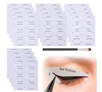 16 plantillas de sombra de ojos con 1 pincel para sombra de ojos, delineador de ojos, plantillas de maquillaje, herramientas de maquillaje de ojos rápidas, adecuado para principiantes.