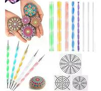 16 plantillas para puntear mandalas, plantillas para pintar, kit de arte para principiantes, con grabado