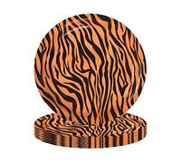 16 platos de papel con estampado de tigre de safari de la selva, 7 pulgadas, juego de decoración de fiesta temática de la selva para niños, suministros de fiesta de safari de la selva