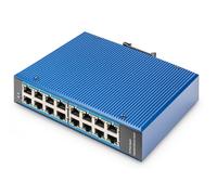 16 Port 10/100/1000Mbps Industrial Switch Wall-mount and DIN-Rail