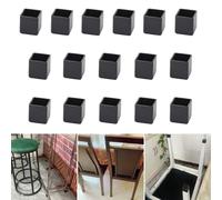 16 protectores cuadrados de silicona de 20 x 20 mm para patas de silla, tapas negras para evitar arañazos en el suelo