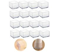 16 Protectores Cuadrados de Silicona de 30 x 30 mm, Tapas de Patas de Silla, Tapas de Patas de Taburete para Evitar arañazos en el Suelo de Madera Dura y Reducir el Ruido
