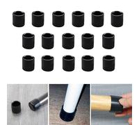 16 protectores redondos de silicona de 14 mm para patas de silla, tapas negras para pies de taburete, protectores de muebles para evitar arañazos en el suelo