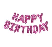 16 pulgadas Happy Birthday Alphabet Aluminio Film Globo Set Feliz Cumpleaños Decoración Escena Rosa-Rojo