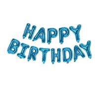 16 pulgadas Happy BIRTHDAY Alphabet Aluminio Film Globo Set Feliz Cumpleaños Escena Decoración-Azul Puro