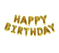 16 pulgadas Happy BIRTHDAY Alphabet Aluminio Film Globo Set Feliz Cumpleaños Escena Decoración-Oro