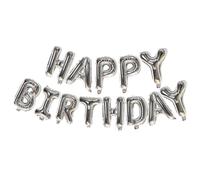 16 pulgadas Happy BIRTHDAY Alphabet Aluminio Film Globo Set Feliz Cumpleaños Escena Decoración Plata
