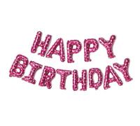 16 pulgadas Happy BIRTHDAY Alphabet Aluminio Film Globo Set Feliz Cumpleaños Escena Decoración-Rosa Amor