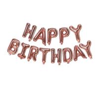 16 pulgadas Happy Birthday Alphabet Aluminio Film Globo Set Feliz Cumpleaños Escena Decoración-Rose Oro
