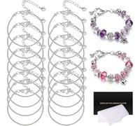 16 pulseras ajustables de plata con dije de serpiente de 3 mm, delicadas pulseras de cadena de serpiente con cierre de langosta de corazón, cadenas extensoras para Navidad, bricolaje, suministros de