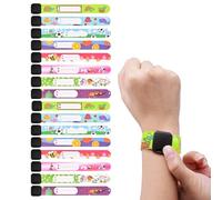 16 pulseras identificativas niños, bolígrafo que no se decolora, pulsera de identificación para niños, reutilizable e impermeable, adecuada para viajes