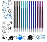 16 Recambios Compatibles para Legami, [4 Azules, 4 Negros, 4 Turquesa, 4 Morados, Paquete de 16], 13 cm de Largo, Compatibles con Legami y Otras Marcas, Punta de 0,7 mm