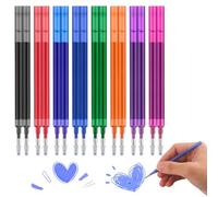 16 recambios para bolígrafos de gel borrables, compatibles con FriXion Ball, Clicker, Slim & Eberhard Faber, 0,7 mm, 11 cm de longitud, 8 colores: azul, negro, rojo, verde, morado, magenta, naranja