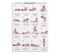 16 Sciatica Exercises Poster Nerve Pain Stretching Decor